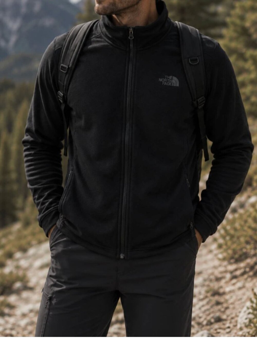 The North Face Full Zip Jacket Dark Gray Black Size L Style NFOA2TC6 Outdoors